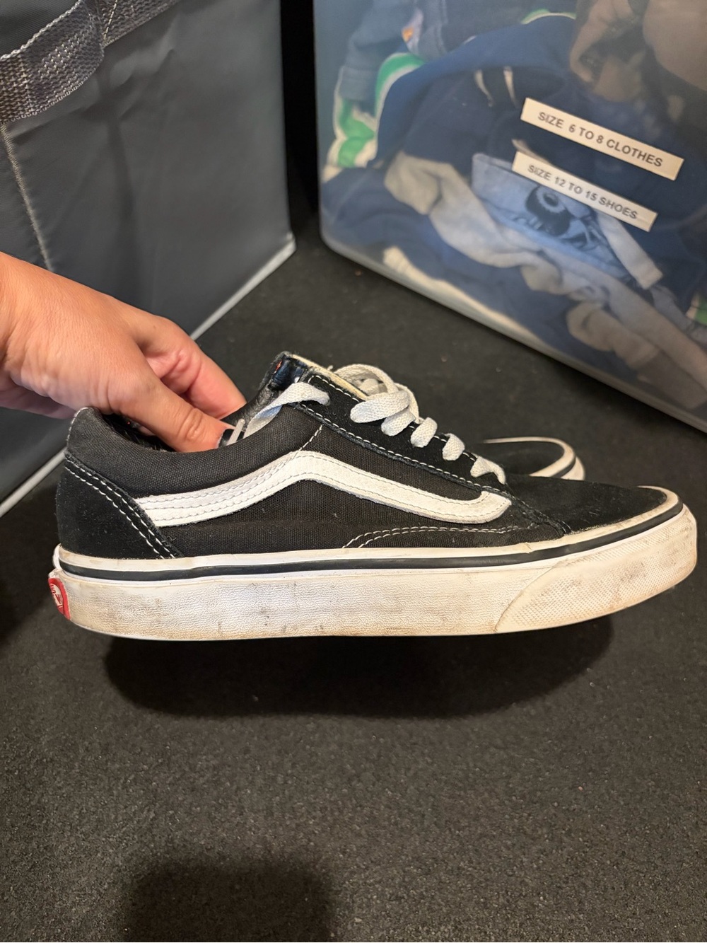 Vans Kids Old Skool Sneakers in Black and White